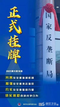 国家反垄断局正式挂牌